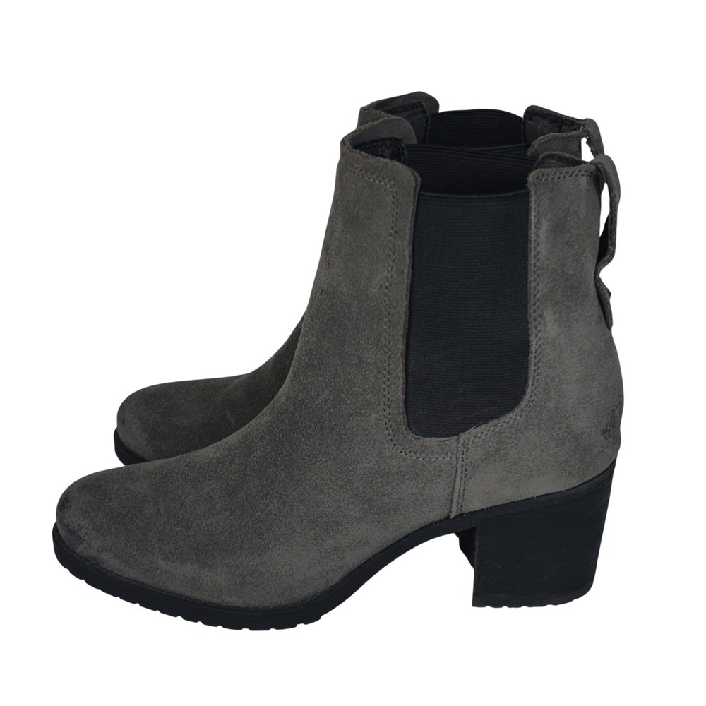 Sam Edelman Ankle Boots Gray Suede Block Heel Chelsea Minimalist Women 9.5